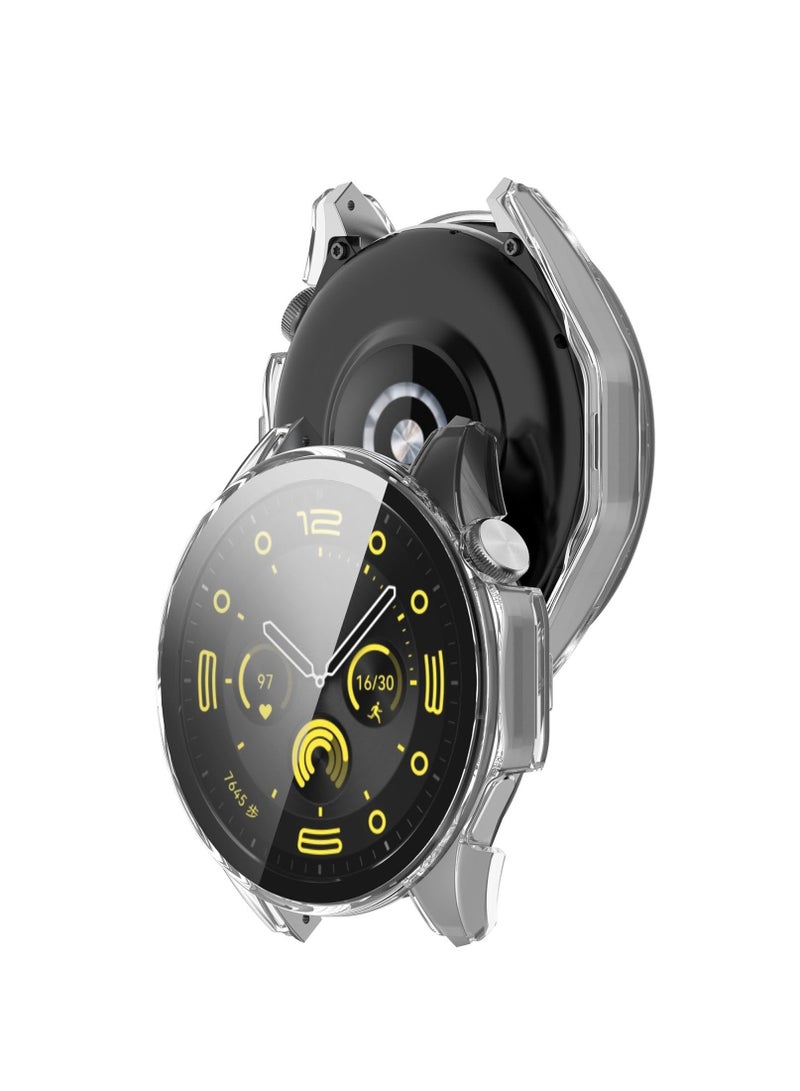 Case + Screen Protector Compatible with Huawei Watch GT4 46mm Tempered Glass Integrated Watch Case Protector (Clear) - Image 2