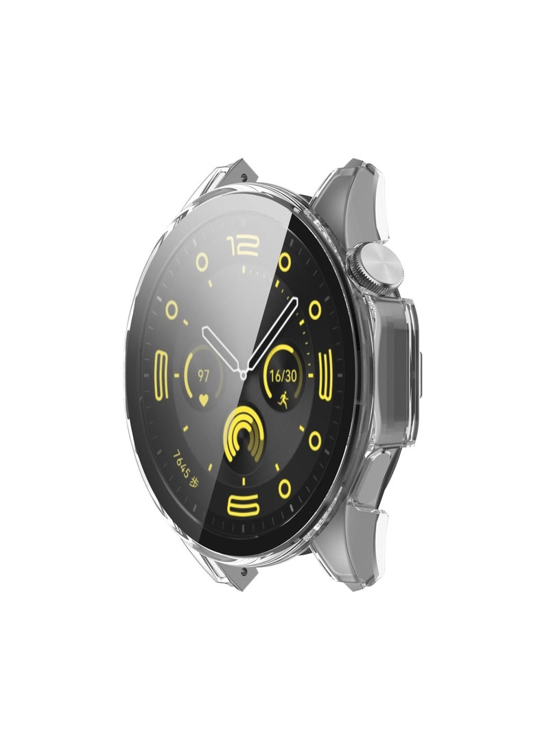 Case + Screen Protector Compatible with Huawei Watch GT4 46mm Tempered Glass Integrated Watch Case Protector (Clear) - Image 3