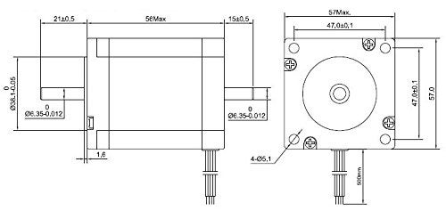 STEPPERONLINE Dual Shaft Nema 23 CNC Stepper Motor 1.26Nm(179oz.in) 8 Wires CNC Mill Router - Image 3