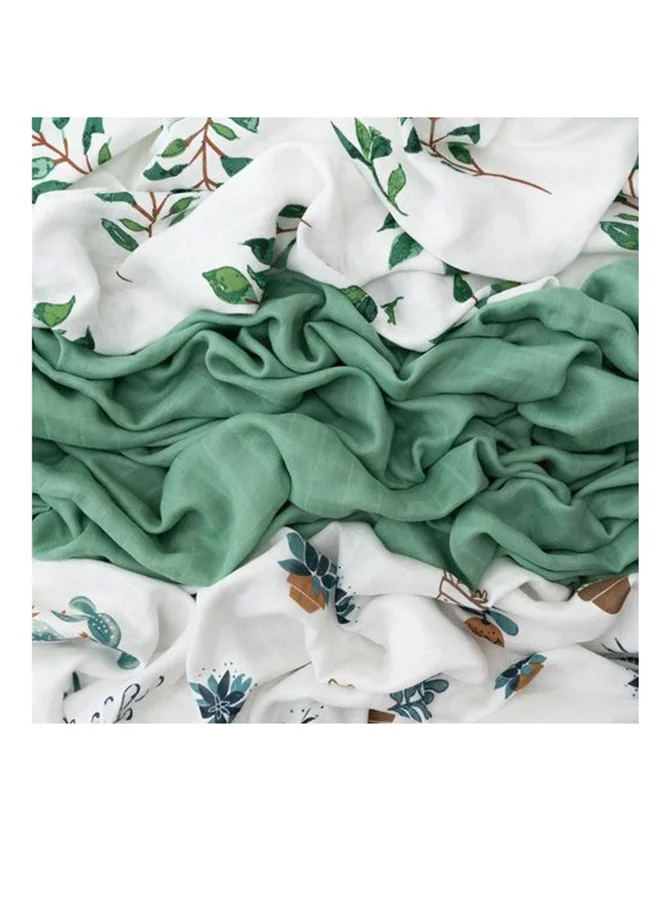 أنفي بيبي Anvi Baby  Set of 3 Organic Bamboo Swaddle  Green Planet