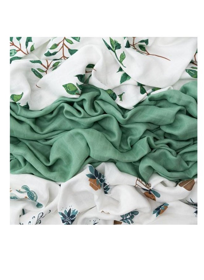 Anvi Baby Anvi Baby  Set of 3 Organic Bamboo Swaddle Green Planet  - Image 3