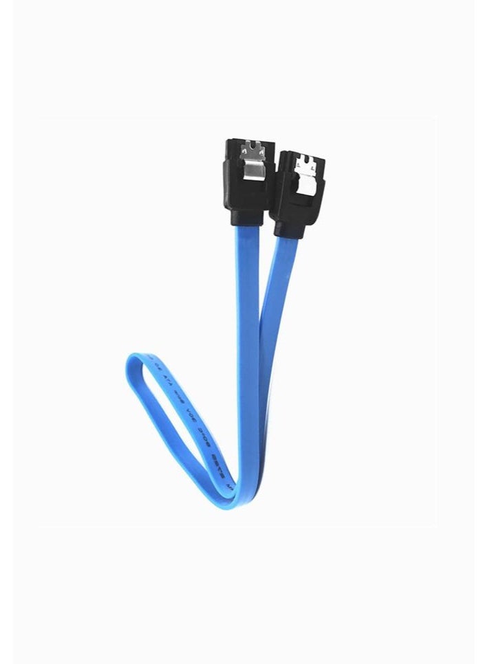 كابل SATA III بسرعة 6Gbps مع قفل معدني – بطول 25 سم لتوصيل HDD/SSD ومحركات الأقراص – أزرق - Image 3