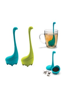 NIBEMINENT Baby Loose Leaf Tea Infuser, Cute Infuser Strainer, Leak Filter, Gifts - Long Handle Neck, Ball Body Lake Monster Silicone for Herbal  - Image 1