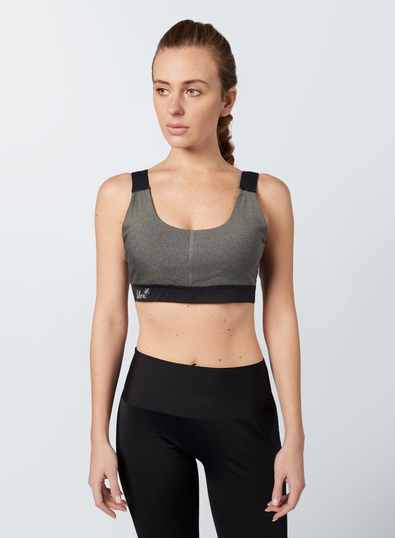 Libra Heather Sports Bra -Charcoal