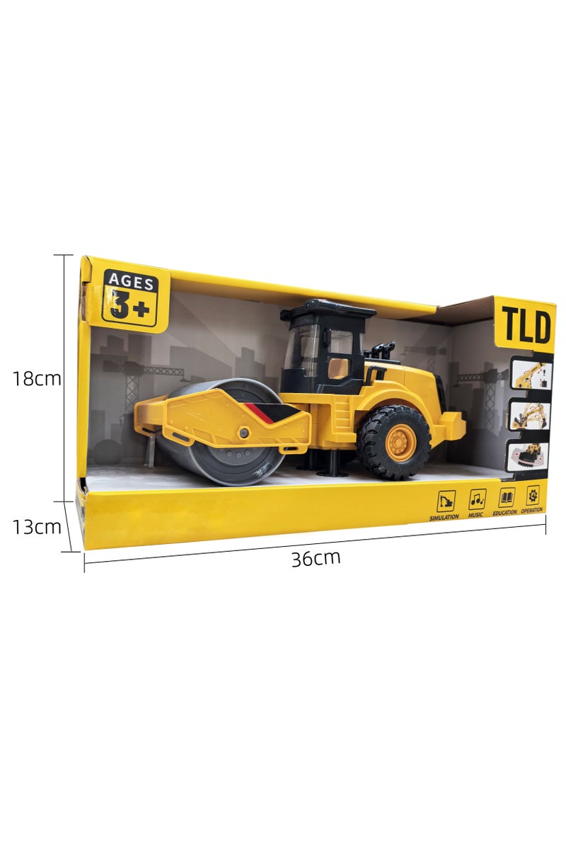 نطاق المستوى الأعلى 🚜 لعبة مركبة أسطوانة طريق بالقصور الذاتي مع صوت – مركبة بناء واقعية للأطفال من عمر 3 سنوات، شاحنة هندسية بأسطوانة متحركة، مصنوعة من ABS متين، هدية تعليمية للأولاد والبنات 🚧 - Image 1