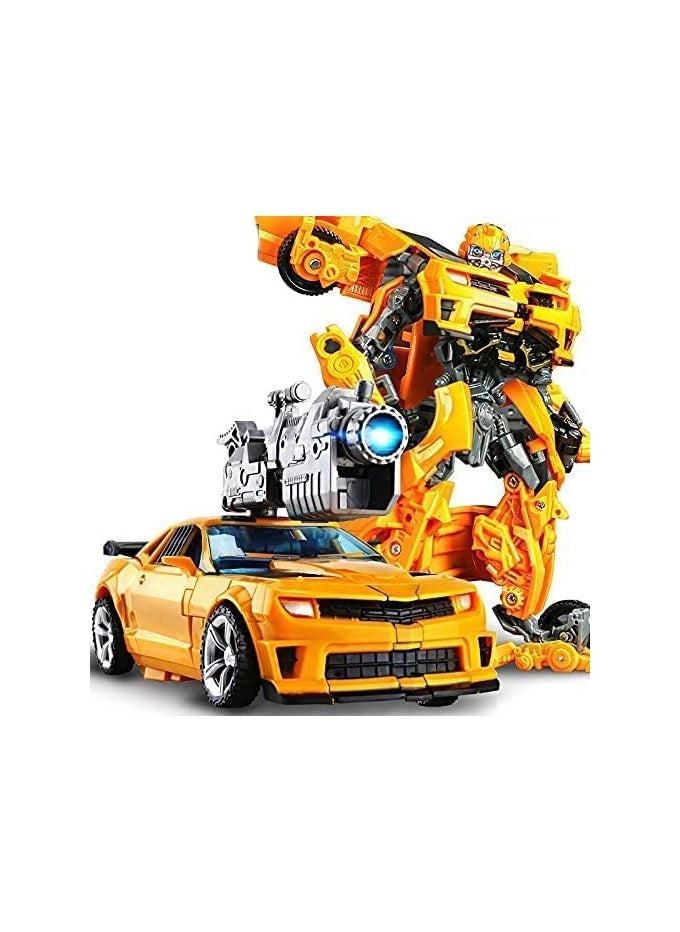 Kids Transformers Bumblebee Robot To Car Converting Action Figure Toy (Multicolour)