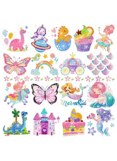 SYOSI 20 Sheets Glitter Tattoos for Kids Girls Glitter Tattoos for Kids Party Bag Fillers Fake Transfer Tattoo Stickers for Boys Girls Gifts Games Toys Birthday Decorations Supplies  - Image 1