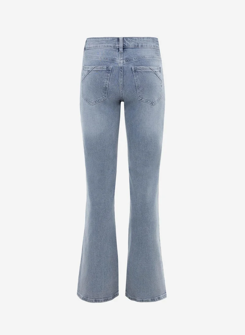 Lichi  Flared jeans with slits on the sides for Women | Best Price UAE