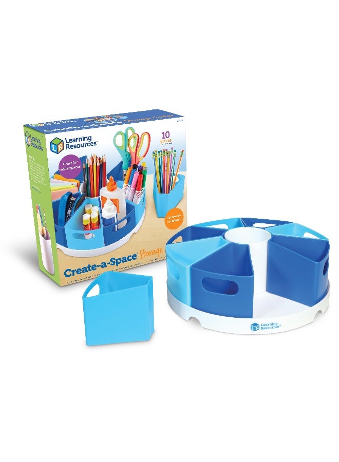 Learning Resources Create-A-Space Storage Center (Set Of 8 Bins/Tray, Multi-Color, Ages 3+) - Image 1