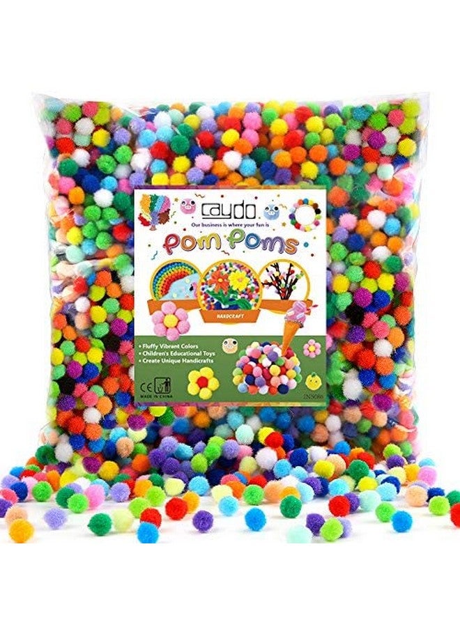 Caydo 2000 Pieces 1 Cm Pompoms, Fuzzy Pom Poms Ball For Diy Art Craft Supplies（Assorted Color） - Image 1