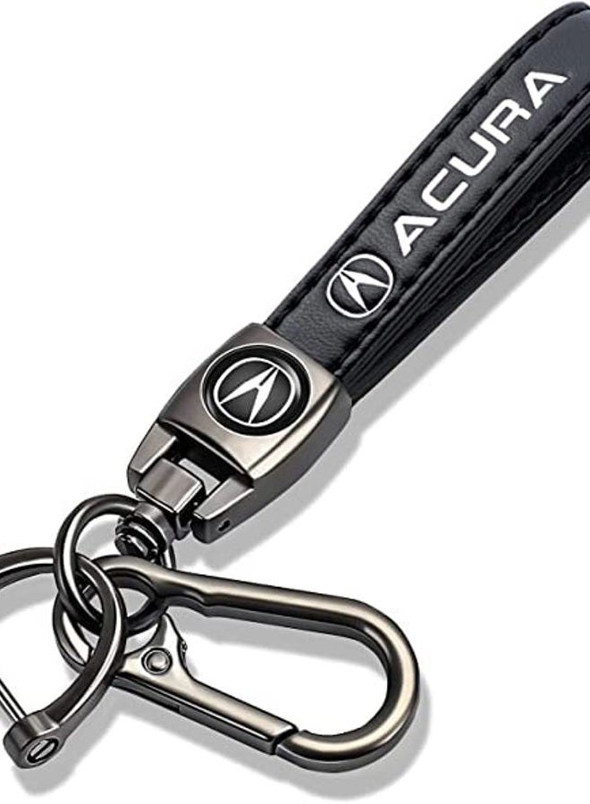 BFIVEANTE leather car keychain set for Acura CDX NSX RDX RLX TLX TLX-L men and women family present keychain key ring lanyard accessories (black) - Image 1