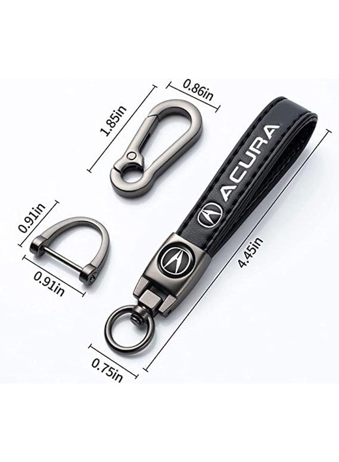 BFIVEANTE leather car keychain set for Acura CDX NSX RDX RLX TLX TLX-L men and women family present keychain key ring lanyard accessories (black) - Image 2