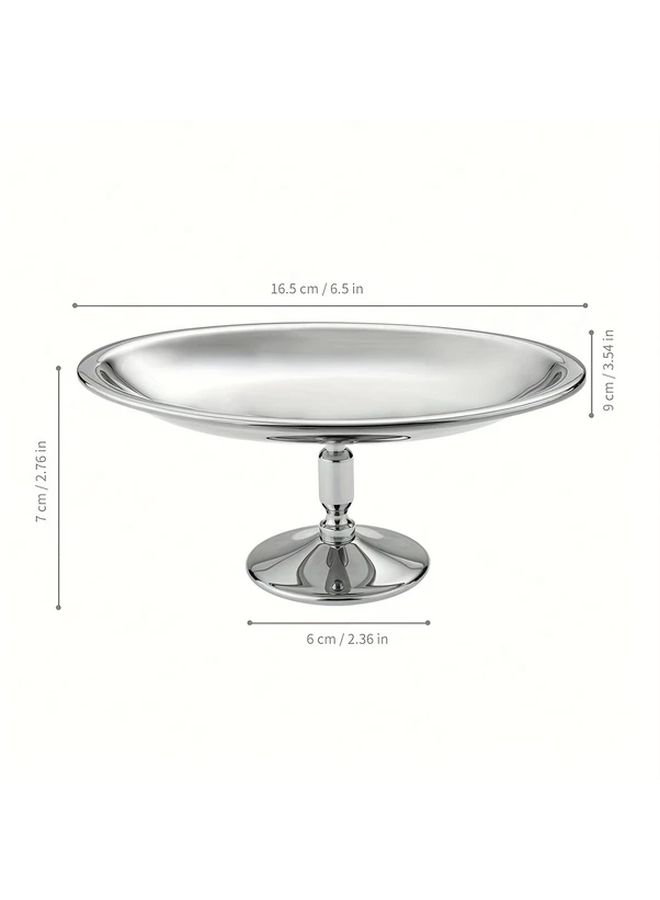 Stainless Steel Dessert Plate Geometric Polka Dot Oval Cup Serving Tray - Image 5