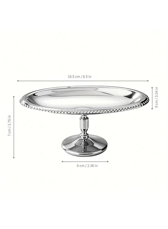 Stainless Steel Dessert Plate Geometric Polka Dot Oval Cup Serving Tray - Image 3