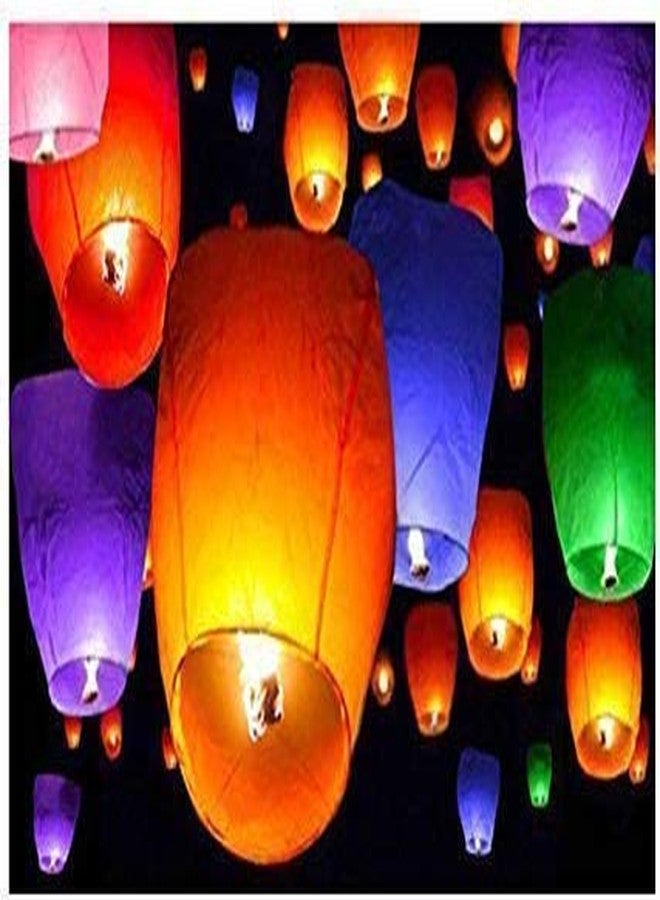 Veteran Colorful Make A Wish High Flying Sky Ballon Hot Air Lantern with Fuel Wax Candle (Pack of 7-Hot Air Balloon-V36) - Image 2