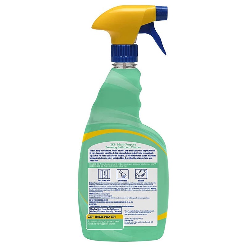 Zep Home Pro Multi-Purpose Foaming Bathroom Cleaner - 32 Fl. Oz. - R53106 - Pro Trusted Cleaning Power: Now in Refreshing Scents and Family Friendly Formulas (1) - Image 1