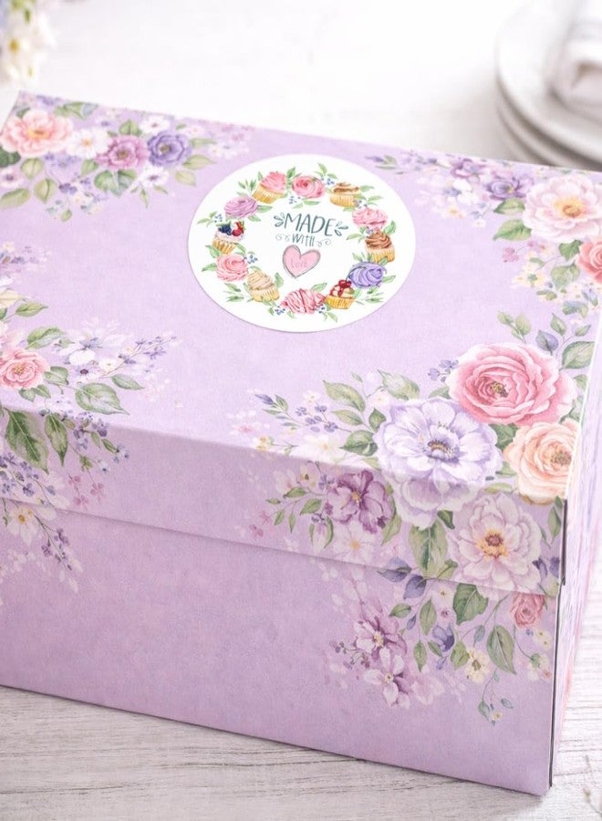 Chic a Choc Made with Love Stickers. Vinyl Paper, Greese-Proof, Non-tearable. Cute Cupcake Wreath Design. Pack of 70. Seal or Paste on Cupcake Box, Cake Box, Bakery Packaging. - Image 4