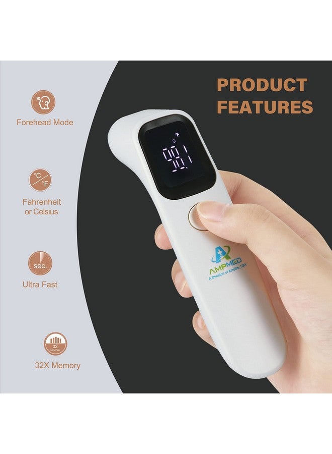 Amplim Non-Contact Forehead Thermometer for Kids and Adults - Touchless Digital Fever Thermometer with Temporal Head Function - No-Touch Baby Thermometer for Accurate Temperature Reading - Image 1