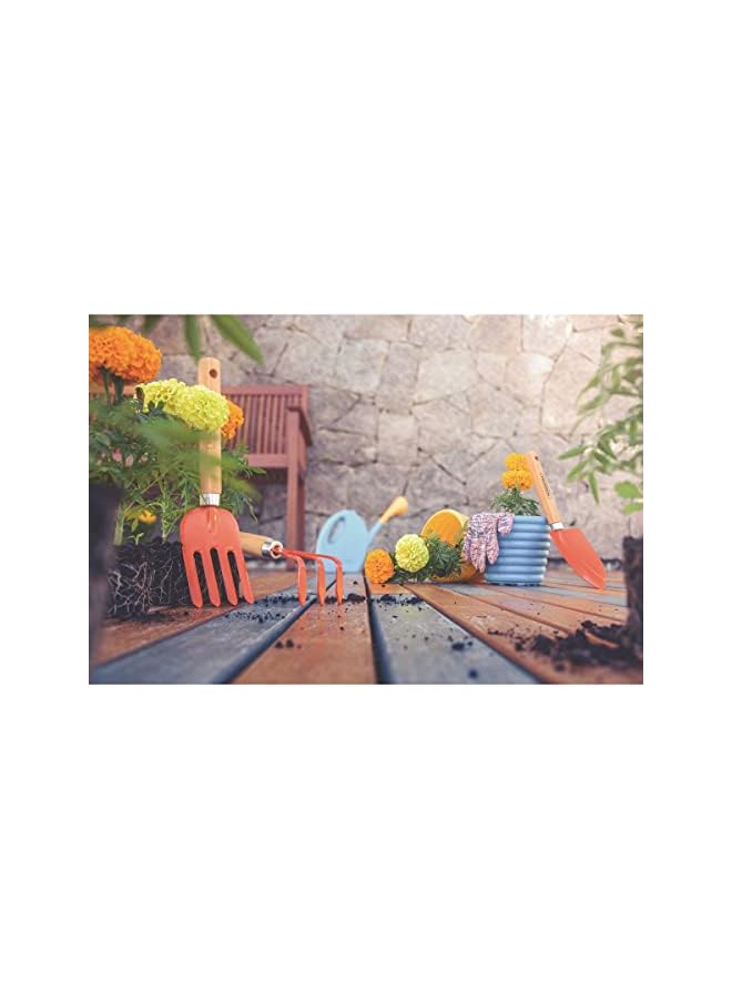 TRAMONTINA Tramontina 3 Pieces Garden Tool Set with Special Carbon Steel and Wood Handle includes Garden Trowel + 3 Teeth Cultivator + 4 Teeth Garden Fork - Image 3