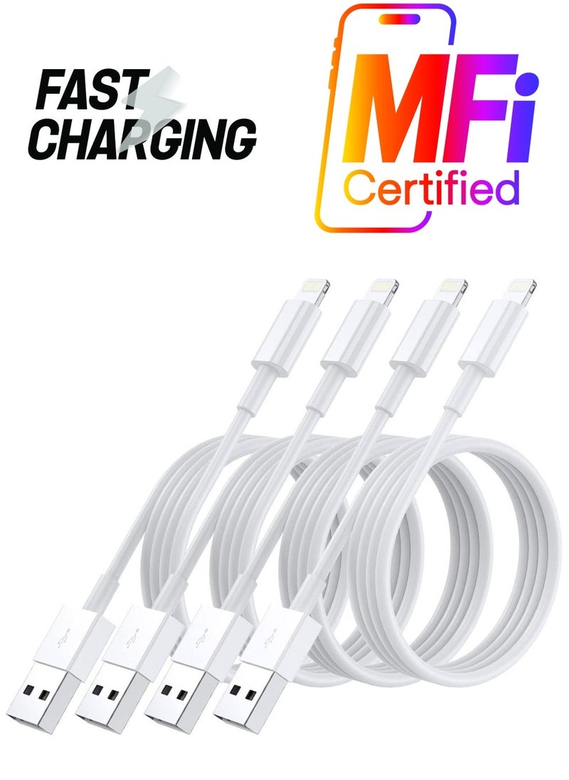 Raxoom Apple iPhone Charger Cable, 4 Pack Original Lightning to USB Cables Apple MFI Certified 3 Ft, Fast iPhone Charging Cord for iPhone 11/11Pro/11Max/ X/XS/XR/XS Max/8/7/6/5S/SE - Image 1