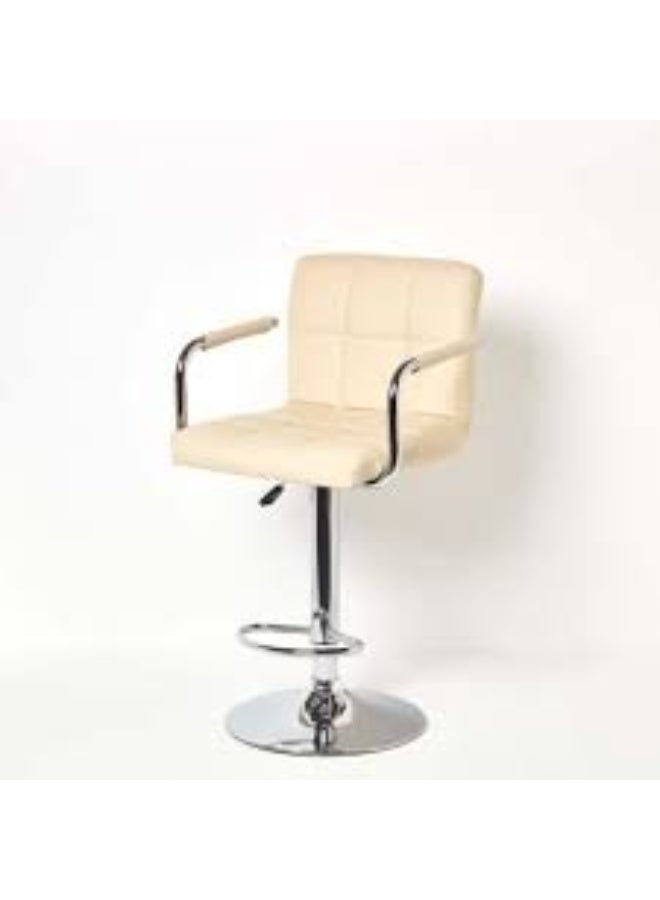 Heavy-Duty cremy Faux Leather Seat with Protective Chrome Base. - Image 1