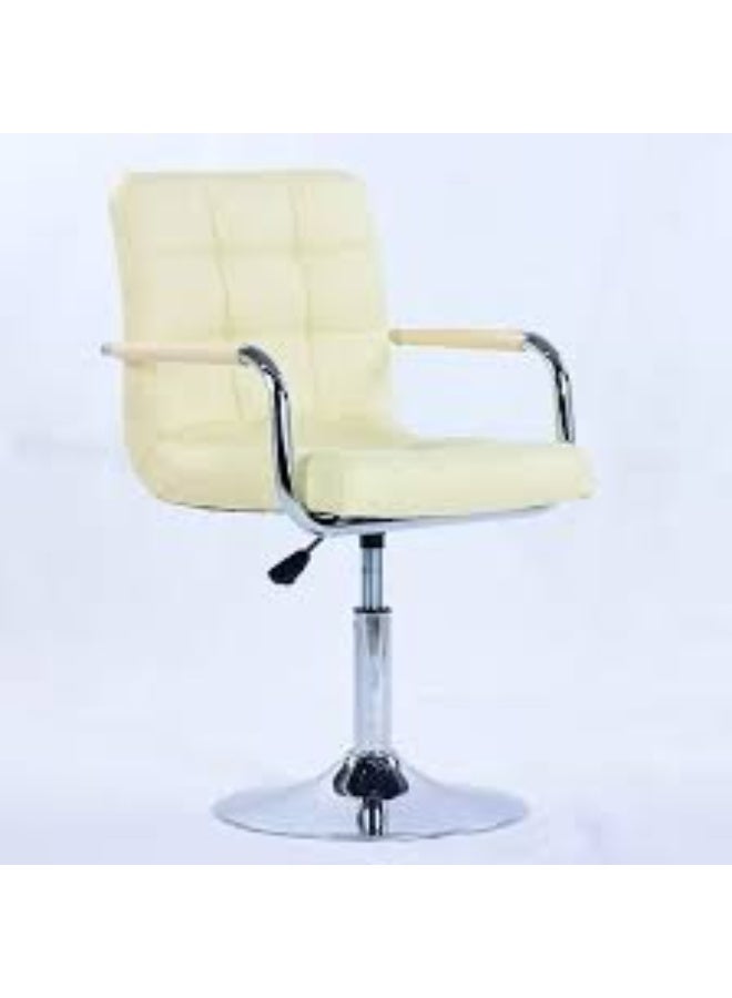 Heavy-Duty cremy Faux Leather Seat with Protective Chrome Base. - Image 3