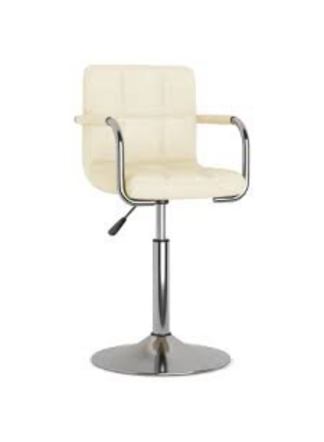 Heavy-Duty cremy Faux Leather Seat with Protective Chrome Base. - Image 2