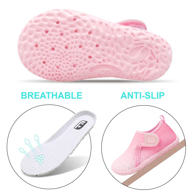 JOINFREE Toddler Boys Girls Shoes Running Walking Sports Sneaker Slip-on Beach Sandals Light Pink 12-18 Months - Image 4