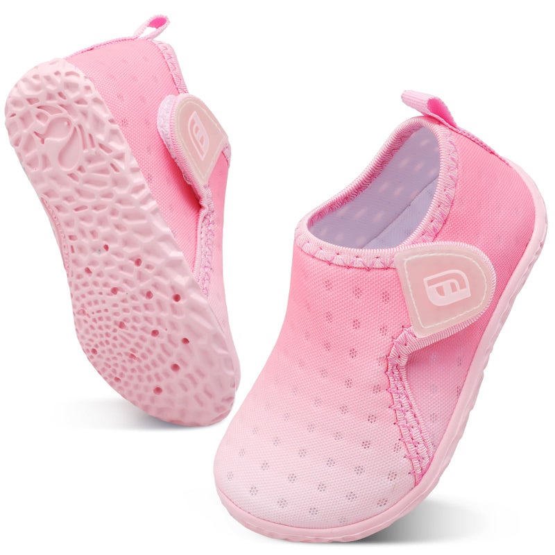 JOINFREE Toddler Boys Girls Shoes Running Walking Sports Sneaker Slip-on Beach Sandals Light Pink 12-18 Months - Image 1