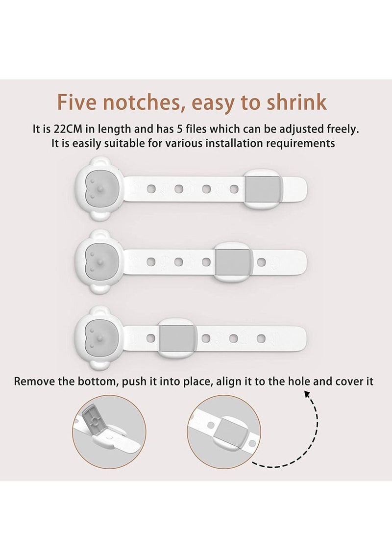 Baby Safety Cupboard Strap Locks, Adjustable Children Anti-Drawer Cabinet Door Refrigerator Opening Anti-Pinching Lock - Image 5