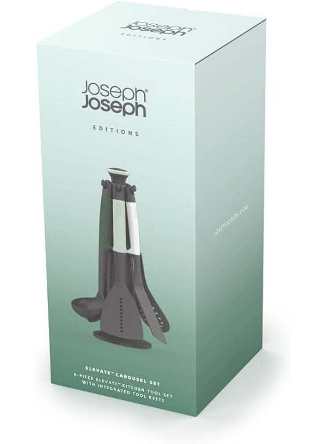 Joseph Joseph مجموعة أدوات المطبخ والأدوات من جوزيف إلفيت - 6 قطع مع حامل دوار - Image 3