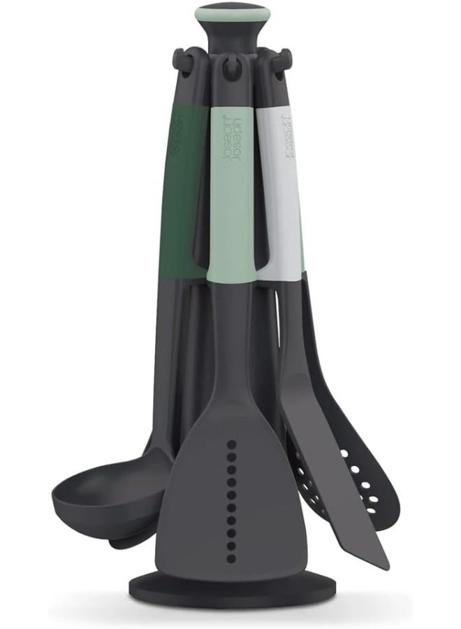 Joseph Joseph مجموعة أدوات المطبخ والأدوات من جوزيف إلفيت - 6 قطع مع حامل دوار - Image 1