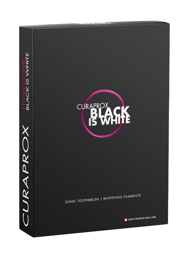 CURAPROX Black is White Hydrosonic Sonic Toothbrush - Electric Toothbrush for Adults with 3 Cleaning Levels. - Image 2