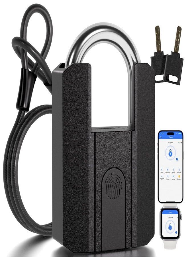 APECYC Fingerprint Bike U Lock with Cable, Heavy Duty Anti Theft Smart Lock - Image 1