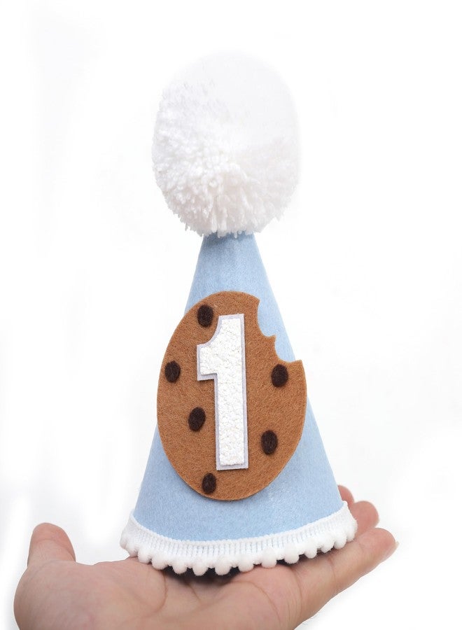 Agkvw Cookie 1st Birthday Hat for Boys - Cookie and Milk First Birthday Decorations, blue theme Boys 1st Bday Decor, Cake Smash Props - Image 4