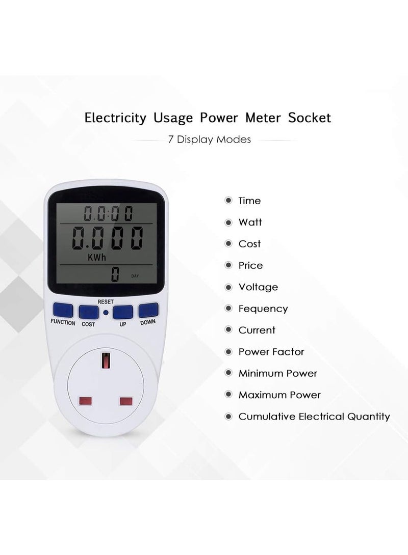 VIUAUAX Metering socket volume meter power monitor smart meter smart socket power meter.Display Electricity Usage Power Socket - Image 2