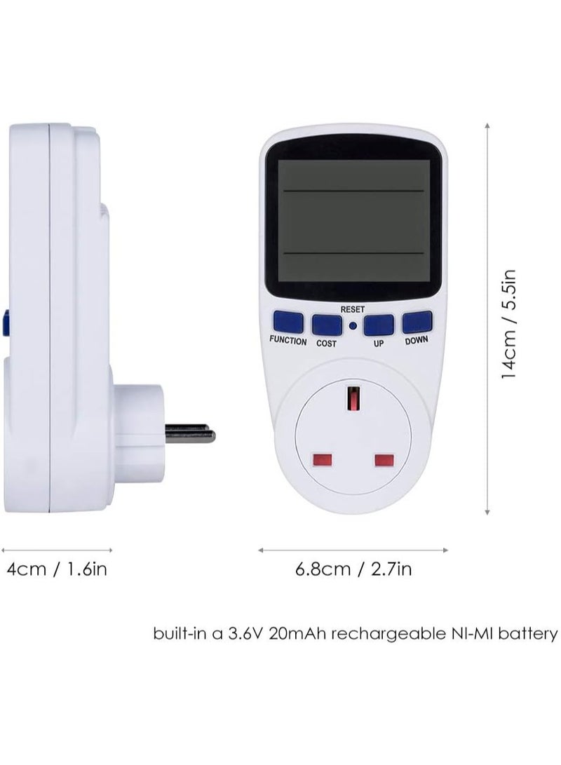 VIUAUAX Metering socket volume meter power monitor smart meter smart socket power meter.Display Electricity Usage Power Socket - Image 3