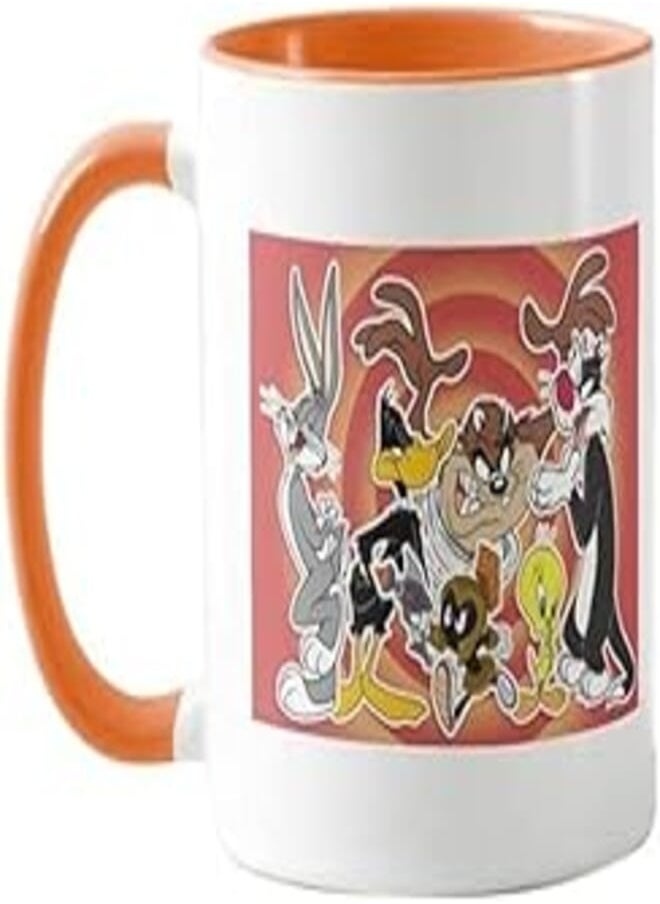 RYN - RYN PRINTED DESIGN Loony Tons Printed Mug White/Orange/Black 11ounce - Image 1
