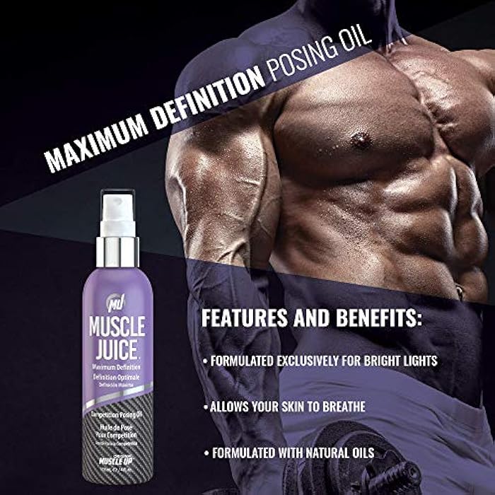 Pro Tan, Muscle Juice, Maximum Definition Posing Oil, Stage Oil, Fitness Event, Modeling, Photoshoot, 4 oz. - Image 3