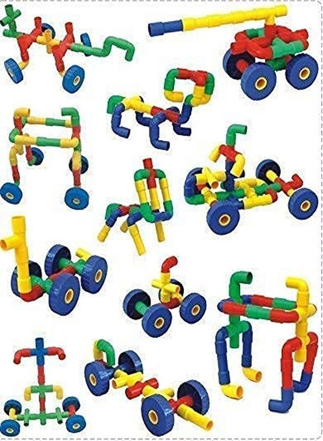 PULSBERY Plastic Kids Building Block Toys Game Playset for 3-8 Years Old Kids Boys & Girls,Random Color (85 Piece Pipe Puzzle+200 Piece Bullet Block) - Image 2