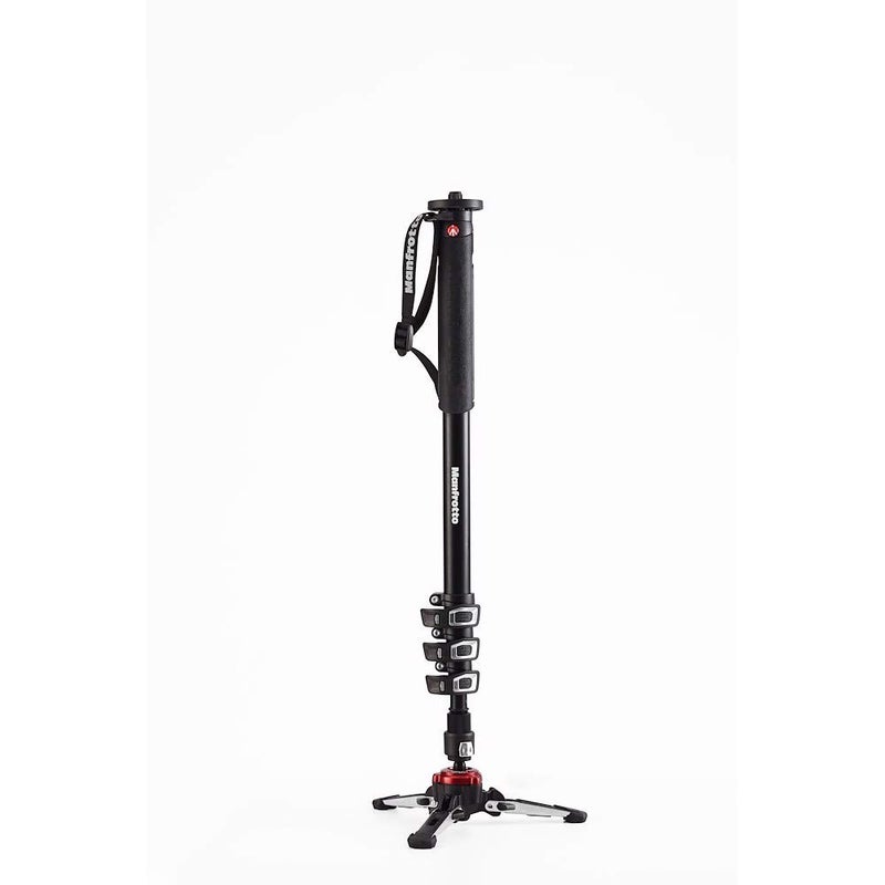 Manfrotto مانفروتو فيديو مونو بود XPRO 4 أقسام دعم كاميرا وفيديو من الألمنيوم مع قاعدة سائلة ملحقات التصوير لإنشاء المحتوى فيديو بلوقينغ