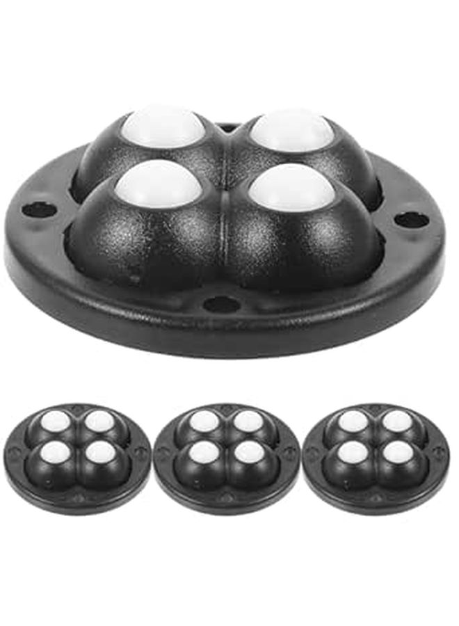 4Pcs Self Adhesive Nylon Caster Wheels 360 Swivel Silent Ball Bearing For Furniture Storage Box - Image 1