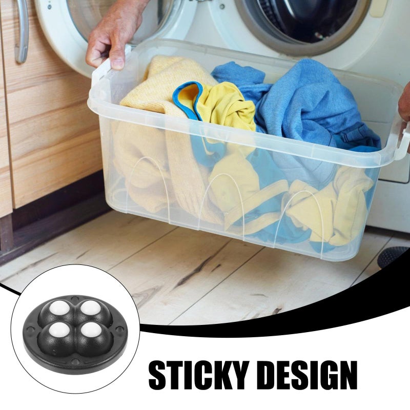 4Pcs Self Adhesive Nylon Caster Wheels 360 Swivel Silent Ball Bearing For Furniture Storage Box - Image 3