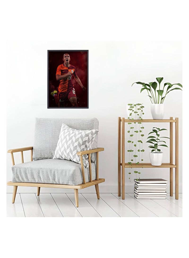 Algeria Soccer Player Photo Frame Sports Theme Picture Frame Perfect for Football Sports Gifts for Soccer Ball Fans on Birthday Thanksgiving Football Fans Wall Poster Frame - Image 3