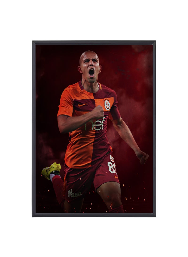 Algeria Soccer Player Photo Frame Sports Theme Picture Frame Perfect for Football Sports Gifts for Soccer Ball Fans on Birthday Thanksgiving Football Fans Wall Poster Frame - Image 1