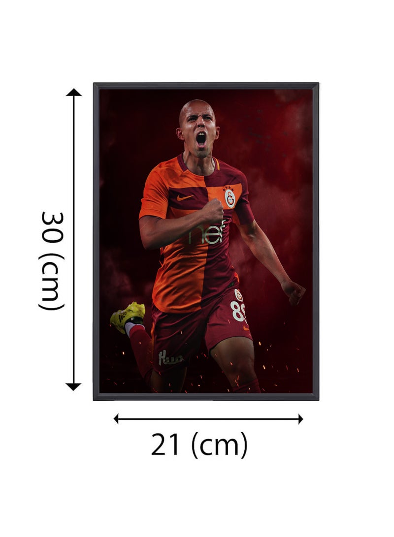 Algeria Soccer Player Photo Frame Sports Theme Picture Frame Perfect for Football Sports Gifts for Soccer Ball Fans on Birthday Thanksgiving Football Fans Wall Poster Frame - Image 2