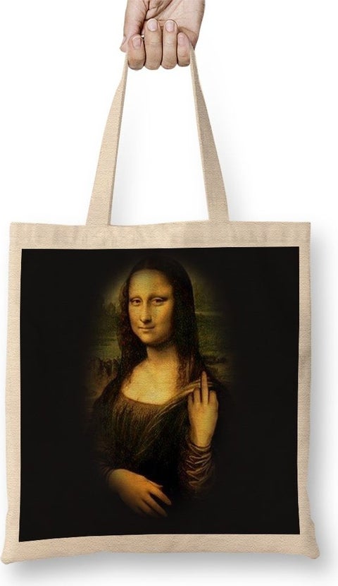 Print Shop Mona Lisa Obscena Tote Bag Long Handle