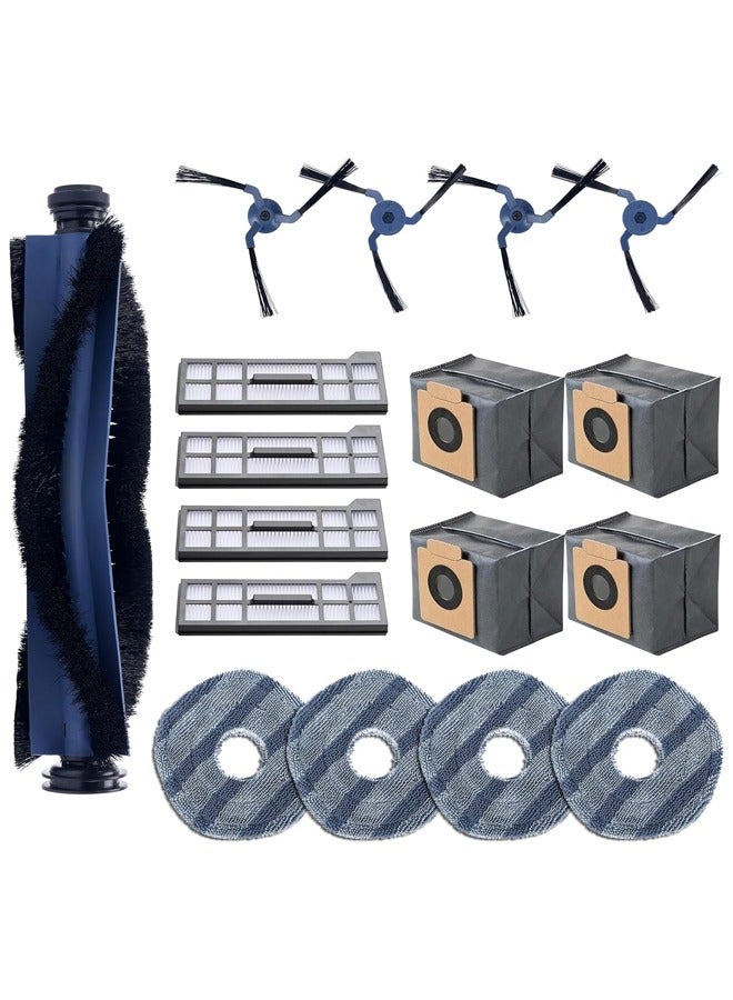 Generic 17PCS Spare Parts Compatible with eufy X10 Pro Omni Robot Vacuums Replacement Parts, 4 Dust Bags, 4 Washable Vacuum Mop Cloths, 4 Side Brushes, 4 HEPA Filters, 1 Main Brush, X10 Pro Omni Accessories  - Image 1