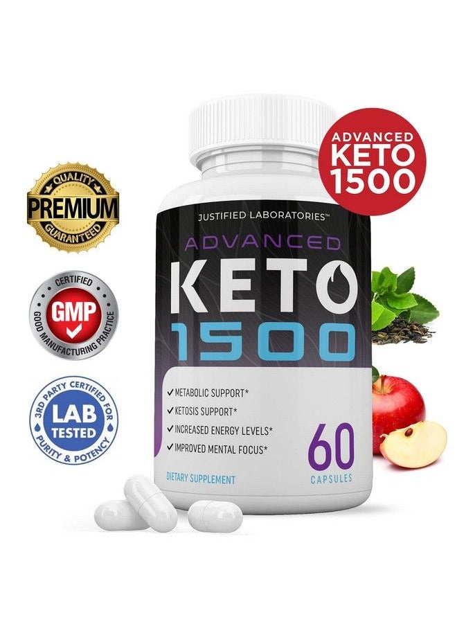 Justified Laboratories - (3 Pack) Advanced Keto 1500 Pills Includes Apple Cider Vinegar Gobhb Exogenous Ketones Advanced Ketogenic Supplement Ketosis Support For Men Women 180 Capsule - Image 1