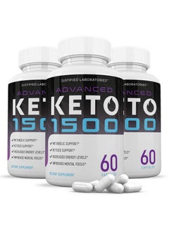 (3 Pack) Advanced Keto 1500 Pills Includes Apple Cider Vinegar Gobhb Exogenous Ketones Advanced Ketogenic Supplement Ketosis Support For Men Women 180 Capsule